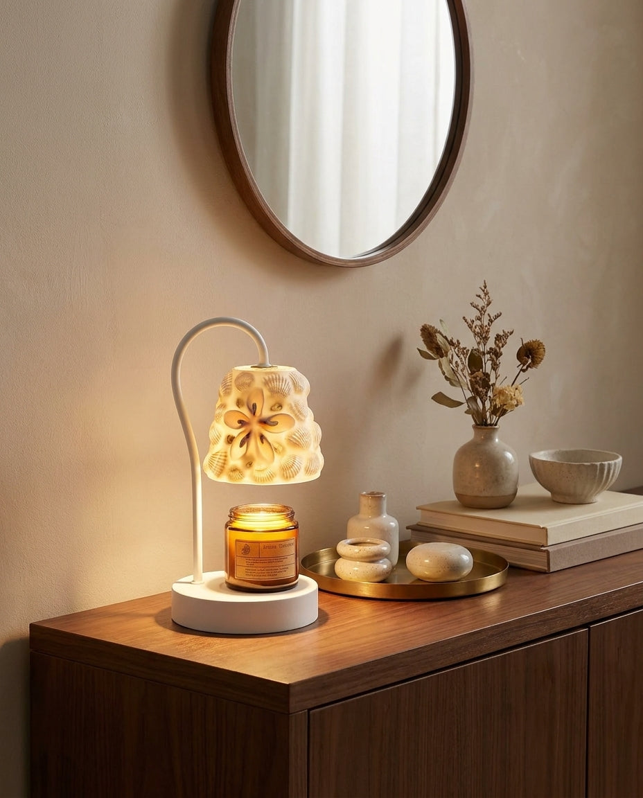 Marivelle Candle Warmer Curated Mouth-Blown Fros – handcrafted surface texture