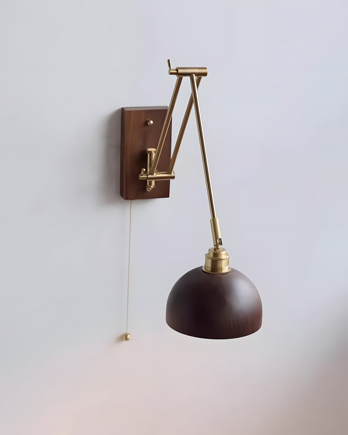 Marlow Adjustable Curated Solid Brass Wall Sconc – spatial dining room perspective