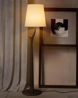 Marlow Floor Curated Solid Hardwood Floor Lamp warm illuminated room view