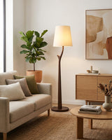 Marlow Floor Curated Solid Hardwood Floor Lamp – spatial dining room perspective
