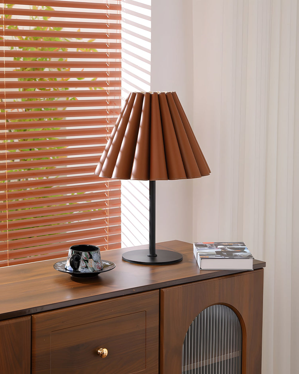 Marlow Pleat Curated Iron & Glass Table Lamp