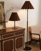 Marlow Pleat Curated Iron & Glass Table Lamp – illuminated warm ambiance setting
