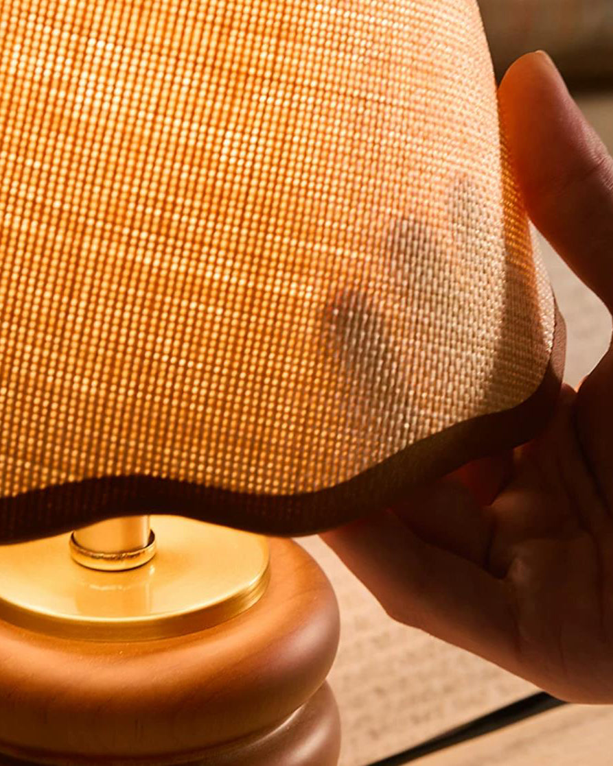 Marlowe Curated Solid Brass Table Lamp – structural canopy joint detail