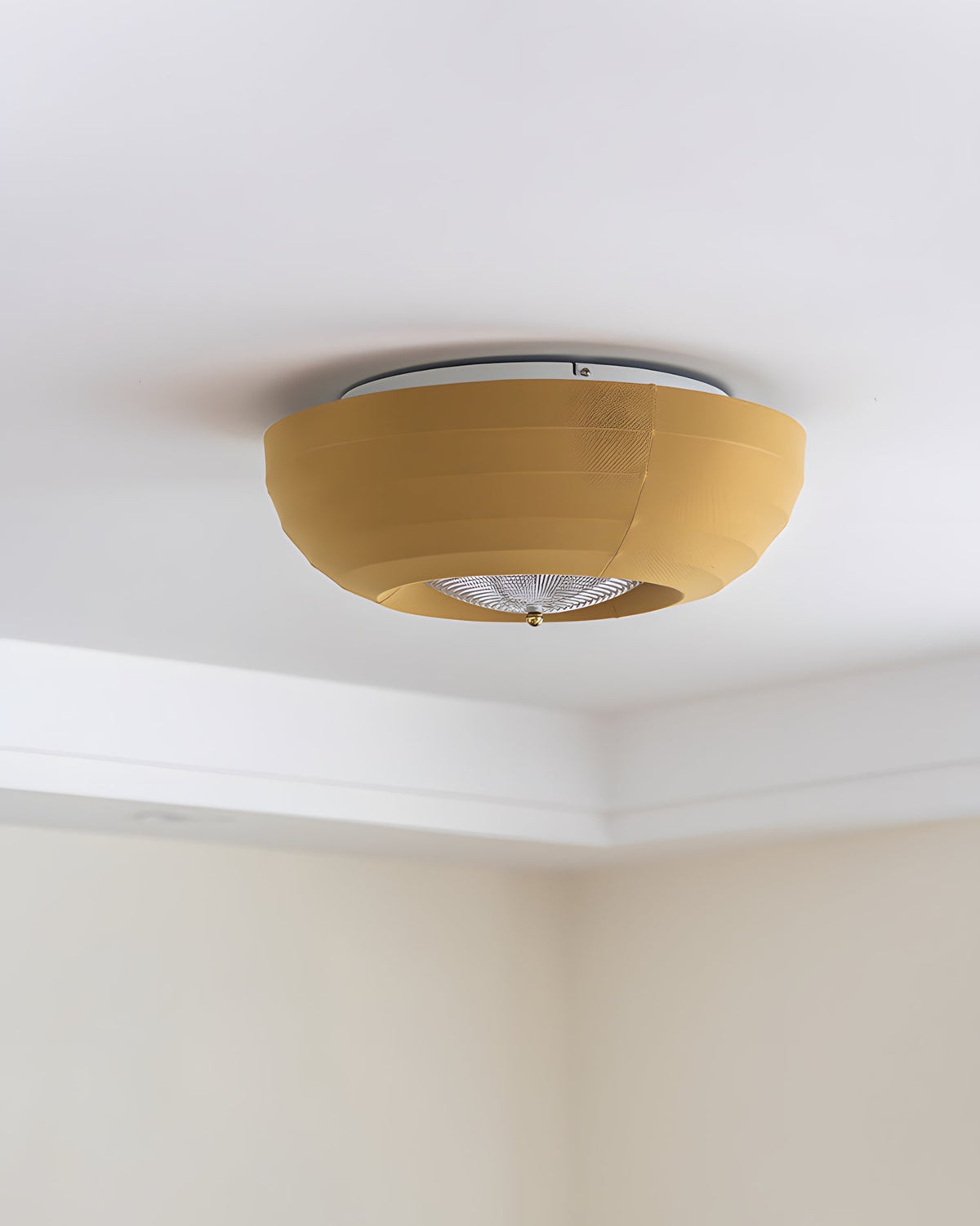 Marola Curated Mouth-Blown Frosted Glass Flush M – full fixture elevation view