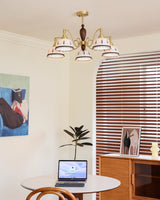 Marquetta Curated Solid Brass Chandelier – side angled contour profile