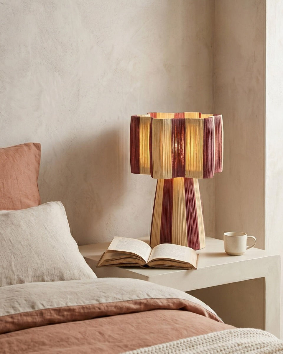 Maruvia Curated Mouth-Blown Frosted Glass Table – architectural ceiling profile