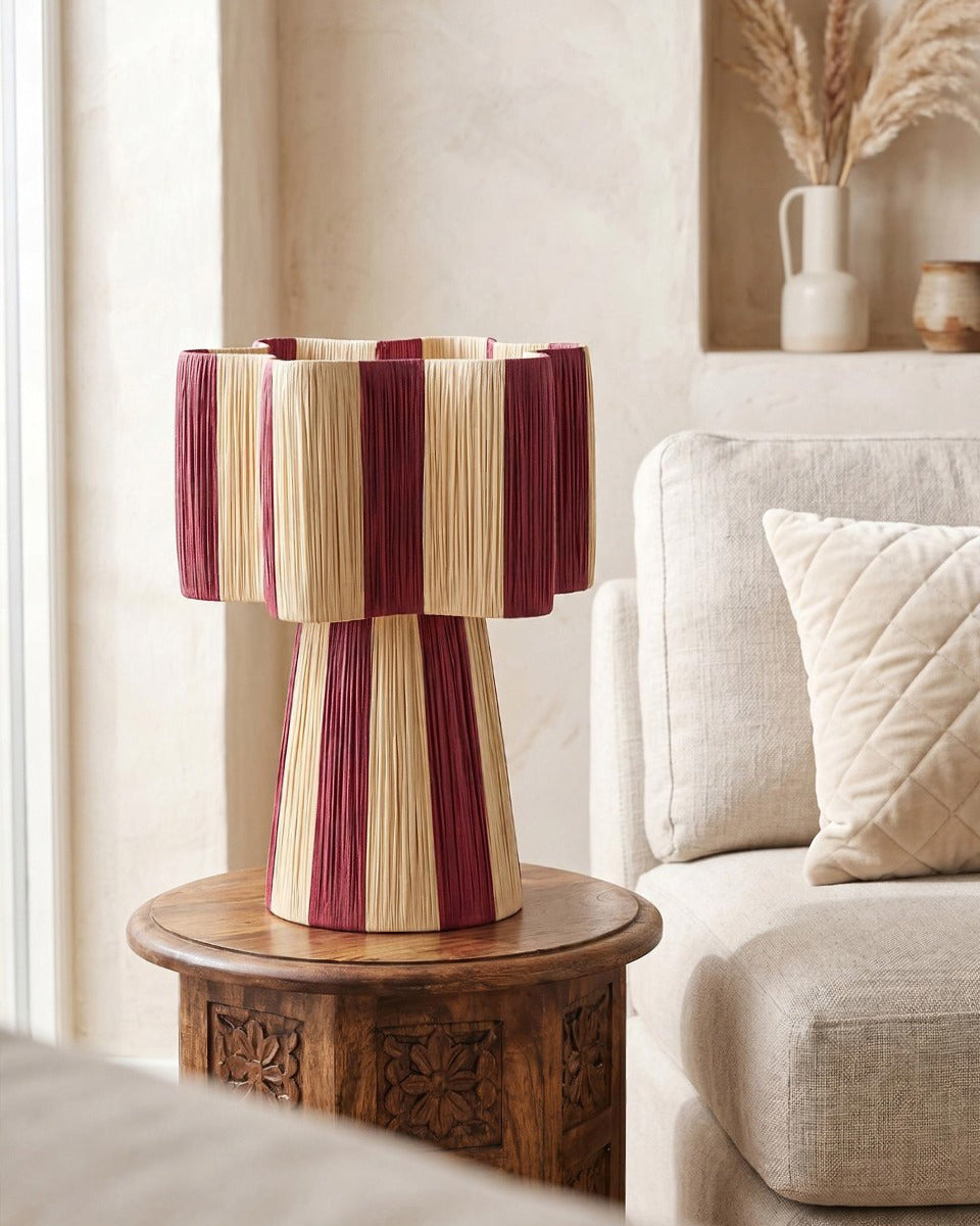 Maruvia Curated Mouth-Blown Frosted Glass Table – handcrafted surface texture