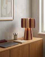 Maruvia Curated Mouth-Blown Frosted Glass Table – spatial dining room perspective