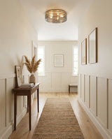 Marvian Curated Mouth-Blown Frosted Glass Flush – structural canopy joint detail