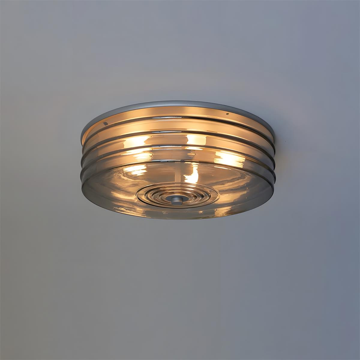Marvian Curated Mouth-Blown Frosted Glass Flush – spatial dining room perspective