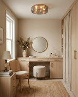 Marvian Curated Mouth-Blown Frosted Glass Flush – architectural ceiling profile