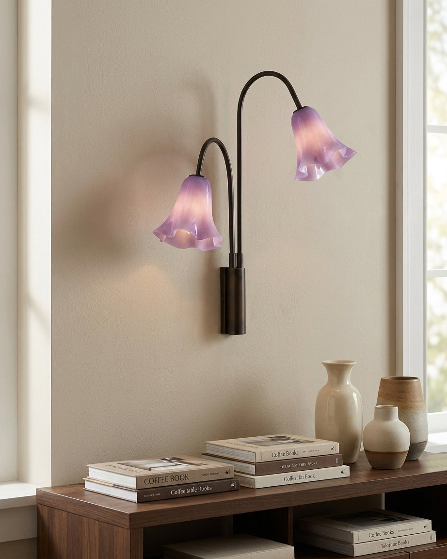 Mauvelle Curated Amber Art Glass Wall Sconce – handcrafted surface texture