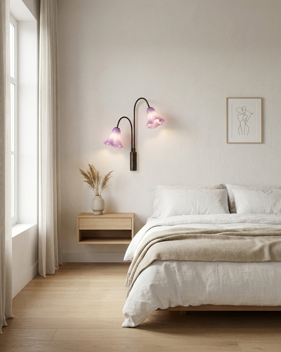 Mauvelle Curated Amber Art Glass Wall Sconce – structural canopy joint detail