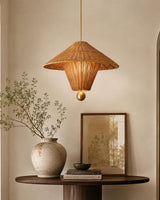 Mavello Rattan Pendant Light – Handcrafted Material Texture and Detail View