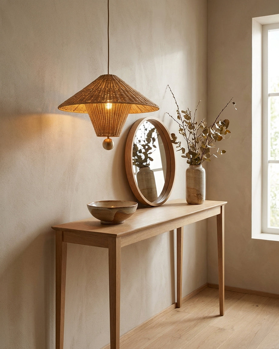 Mavello Rattan Pendant Light – Ambient Illumination in Luxury Interior Setting View 12