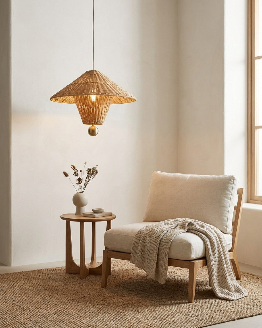 Mavello Rattan Pendant Light – Ambient Illumination in Luxury Interior Setting View 13