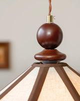 Maviren Curated Solid Hardwood Pendant Light – side angled contour profile