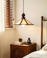 Maviren Curated Solid Hardwood Pendant Light – dimensional scale reference