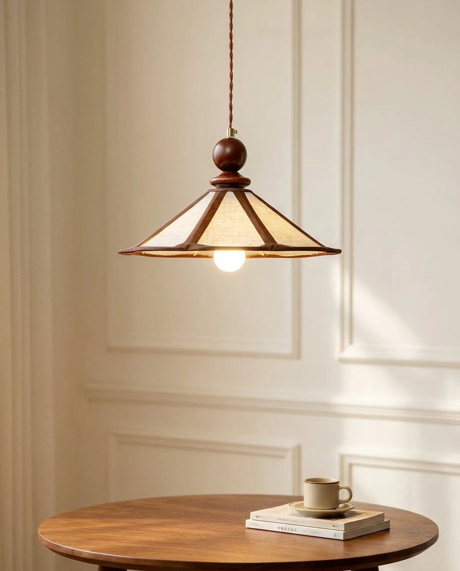 Solid Hardwood craftsmanship detail on Maviren Curated Solid Hardwood Pendant Light
