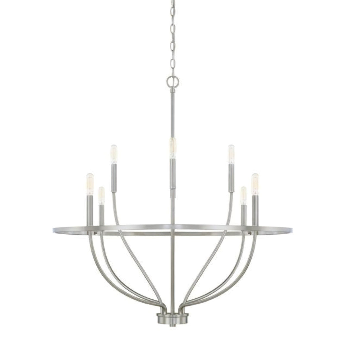 Maxwell Curated Iron & Glass Chandelier – architectural ceiling profile #1