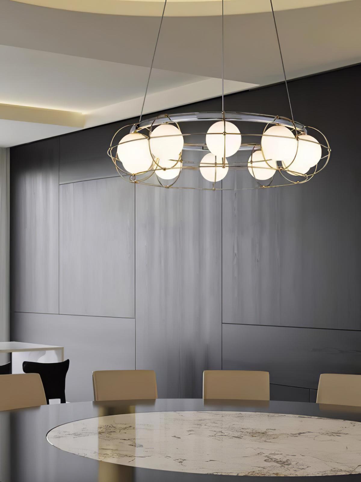Mouth-Blown Frosted Glass craftsmanship detail on Maytoni Round Curated Mouth-Blown Frosted Glass