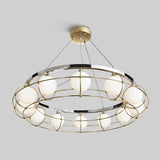Maytoni Round Curated Mouth-Blown Frosted Glass – full fixture elevation view