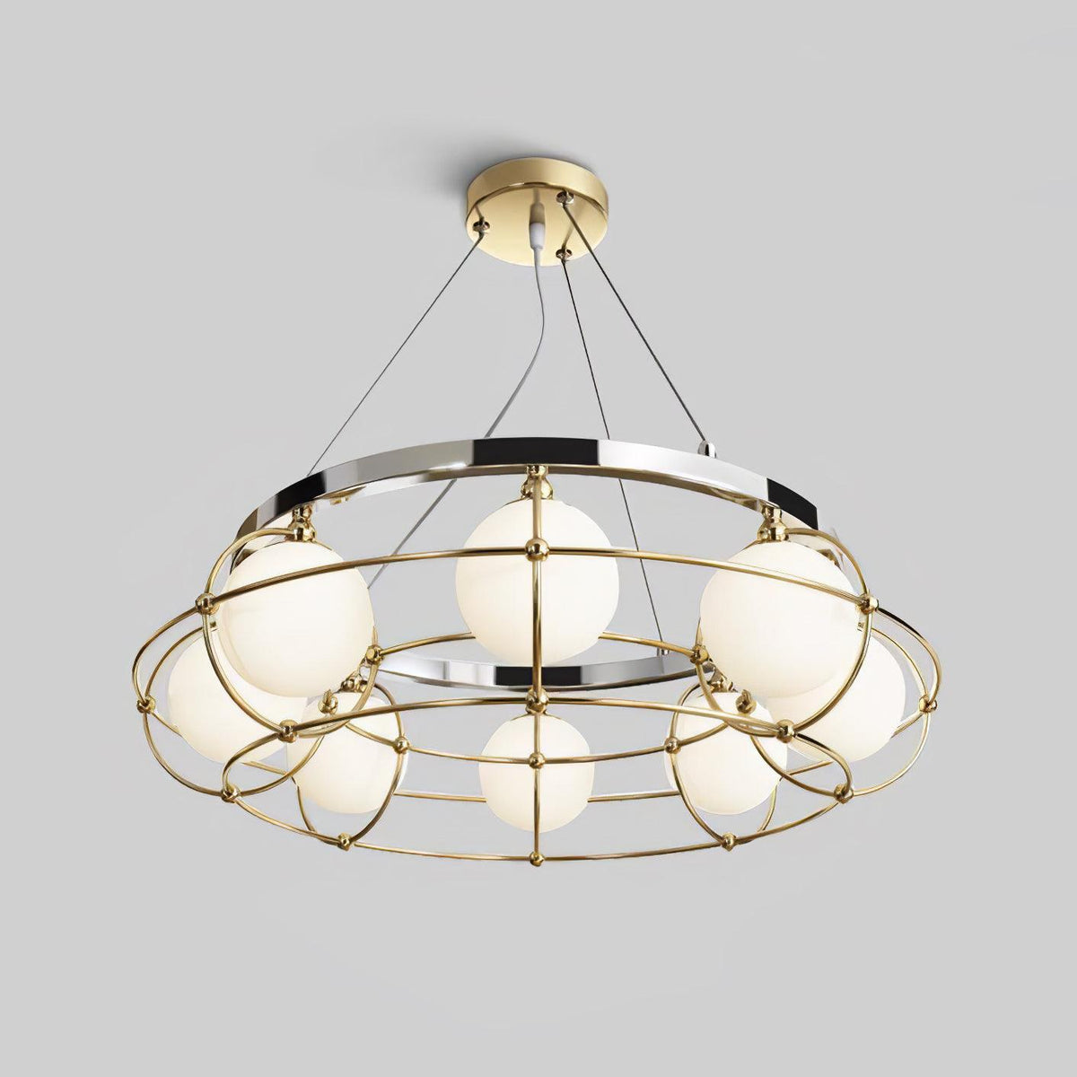 Maytoni Round Curated Mouth-Blown Frosted Glass – side angled contour profile