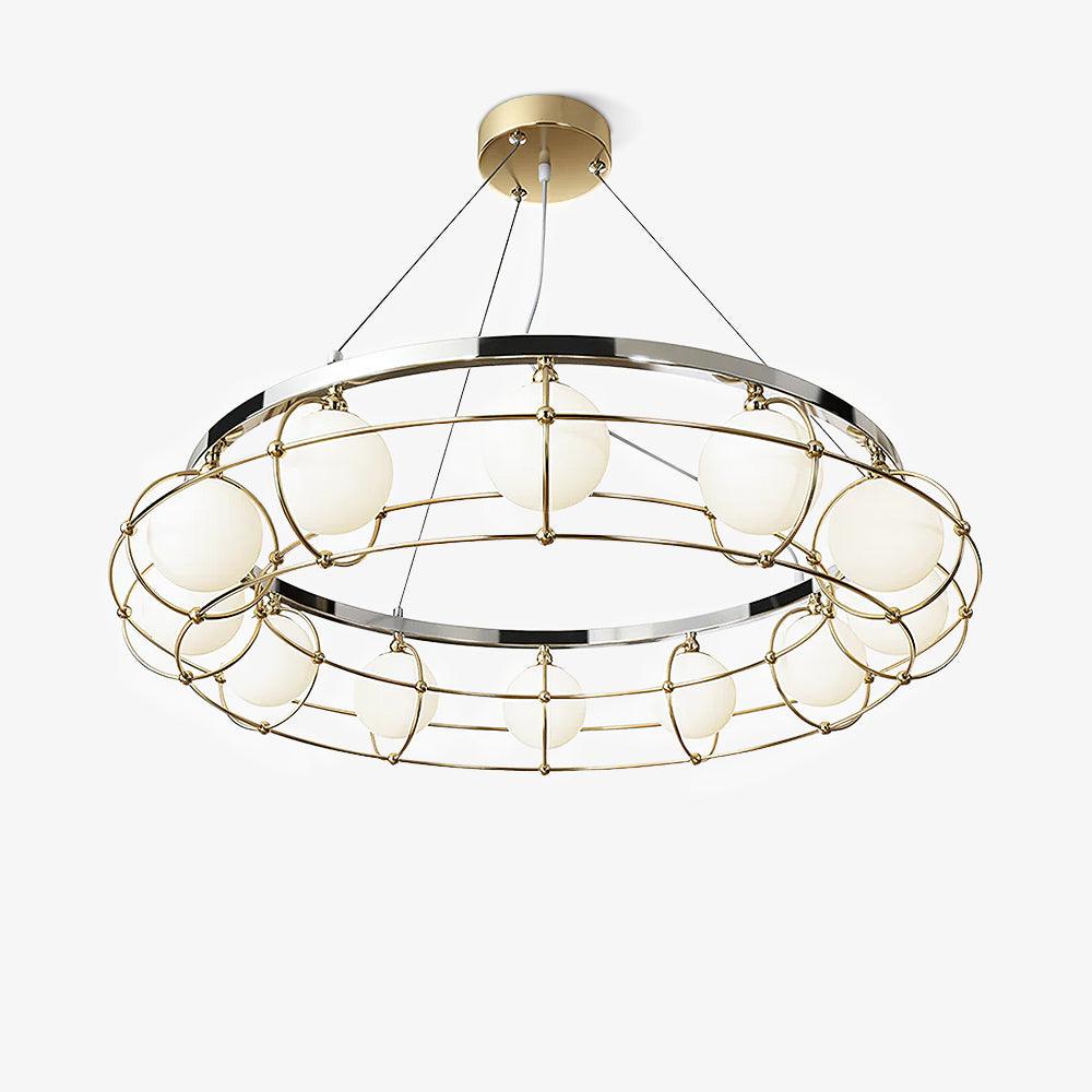 Maytoni Round Curated Mouth-Blown Frosted Glass – unlit natural material contrast