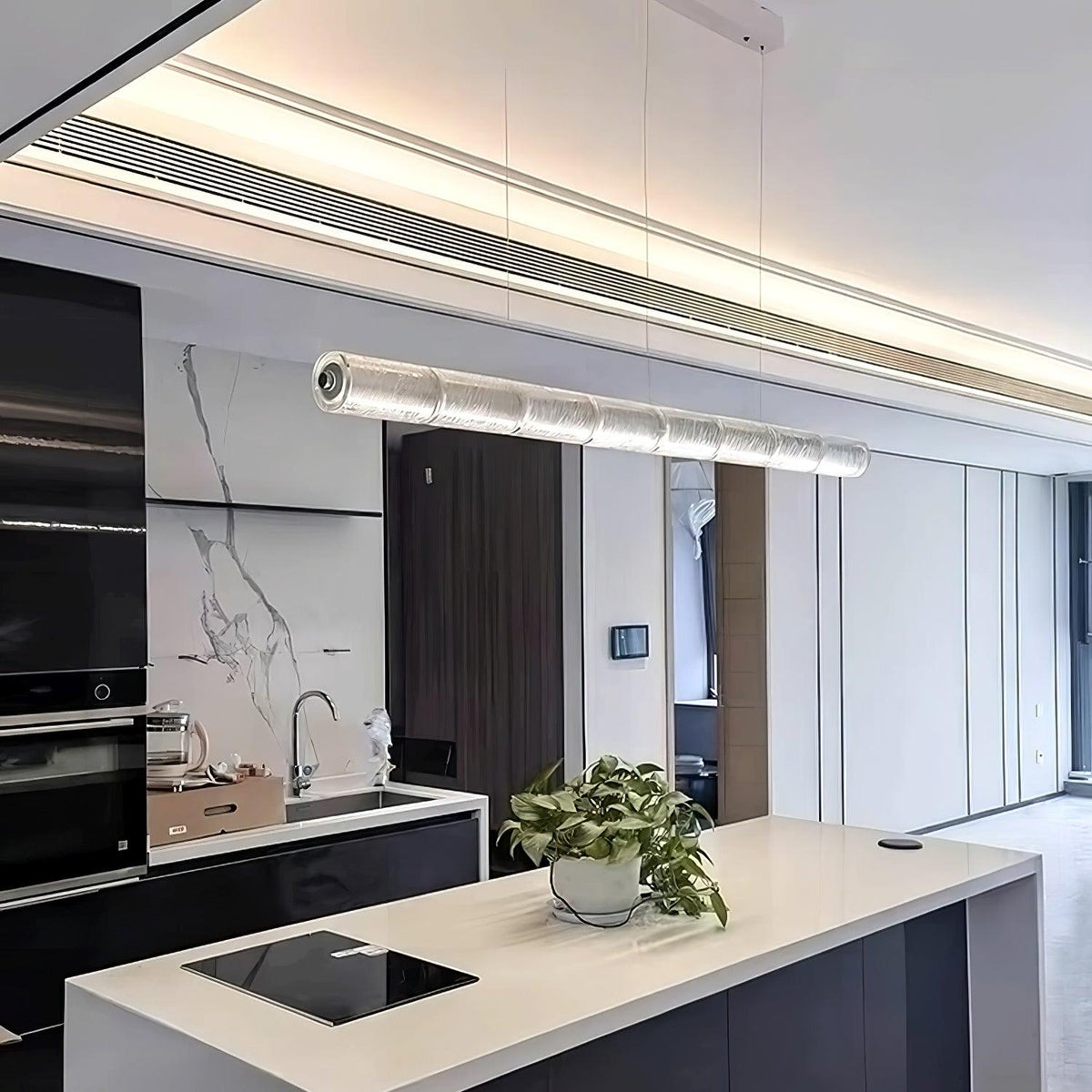 Mcdade Segmented Glass Chandelier – Ambient Illumination in Luxury Interior Setting View 6