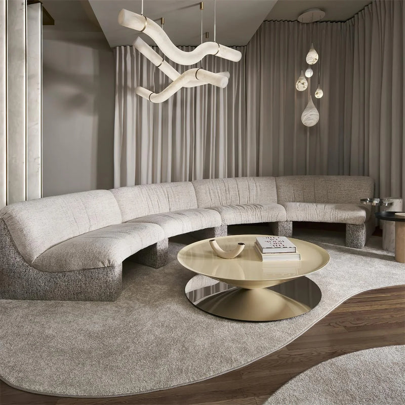 Spanish Alabaster Pendant Light View 6 | Mckimi Alabaster Disc Pendant Light | Modern Luxury for Dining Room & Bar | JINSHE | JINSHE