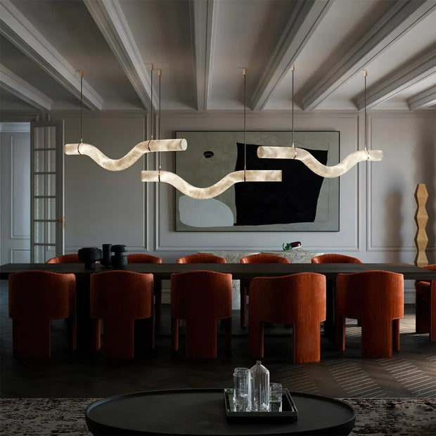 Mckimi Alabaster Disc Pendant Light | Modern Luxury for Dining Room & Bar | JINSHE