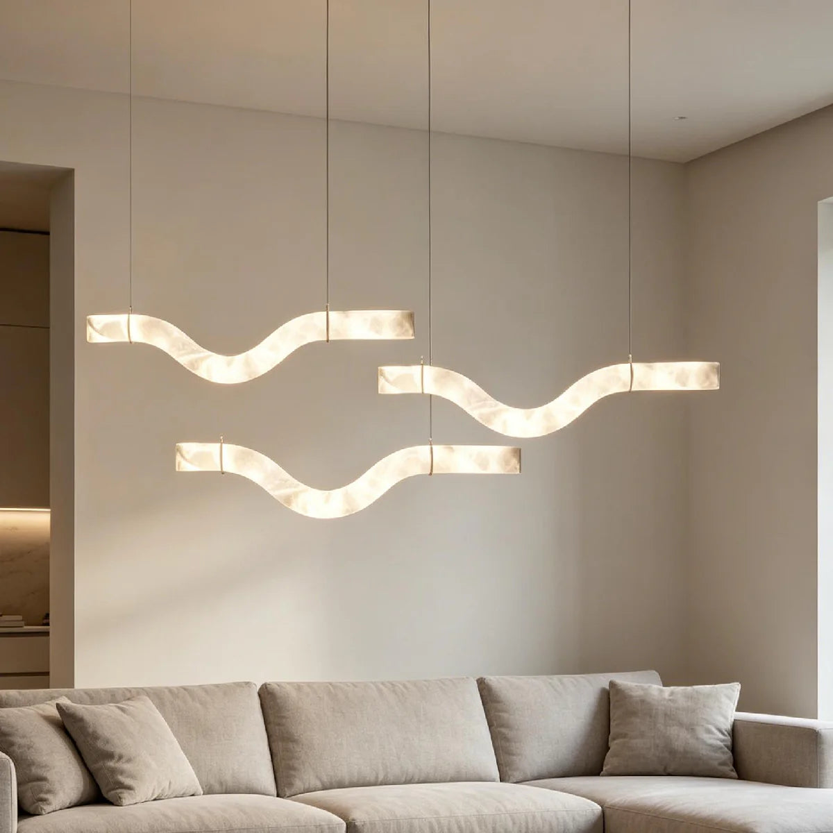 Spanish Alabaster Pendant Light View 10 | Mckimi Alabaster Disc Pendant Light | Modern Luxury for Dining Room & Bar | JINSHE | JINSHE