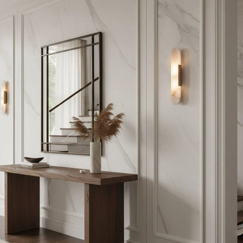 Spanish Alabaster Wall Lamp View 5 | Melange Elongated Wall Lamp | Spanish Alabaster | JINSHE | JINSHE