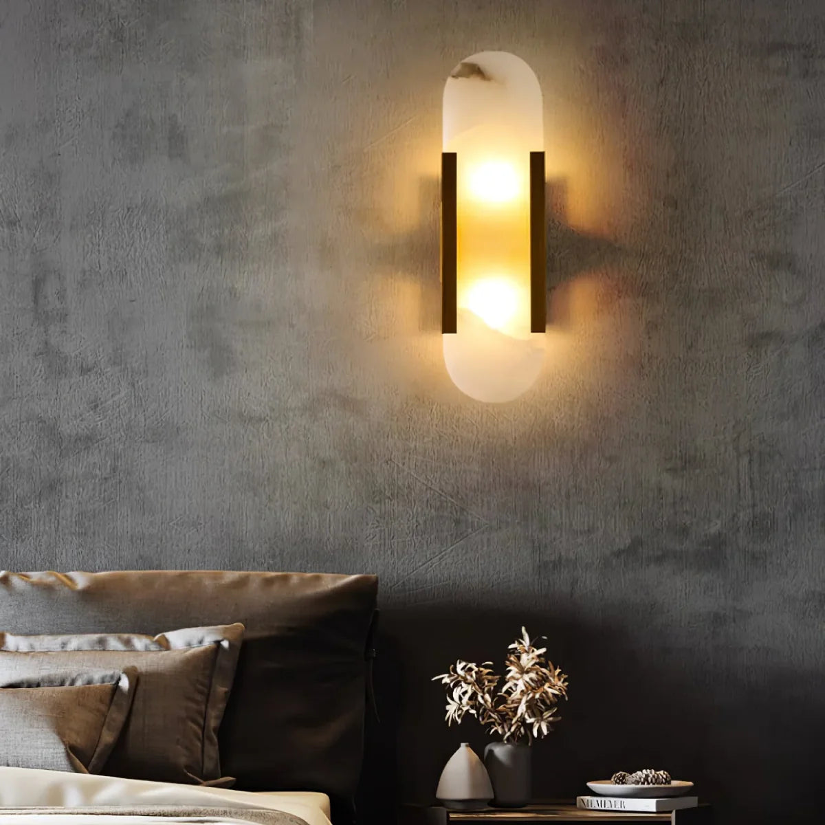 Spanish Alabaster Wall Lamp View 7 | Melange Elongated Wall Lamp | Spanish Alabaster | JINSHE | JINSHE