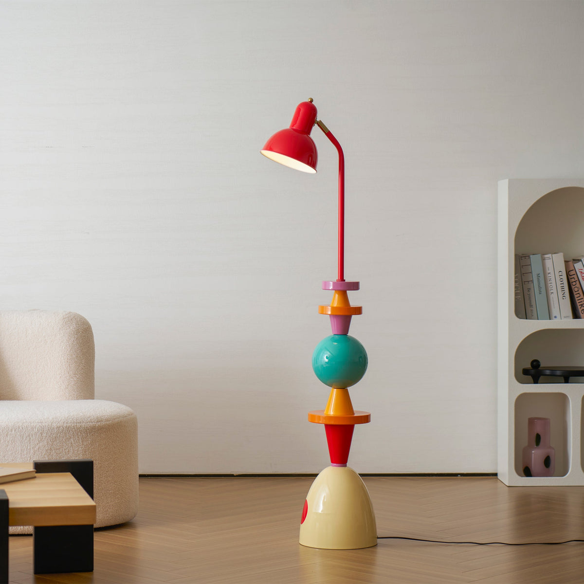 Mello Floor Curated Iron & Glass Floor Lamp – full fixture elevation view