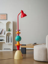 Mello Floor Curated Iron & Glass Floor Lamp – side angled contour profile