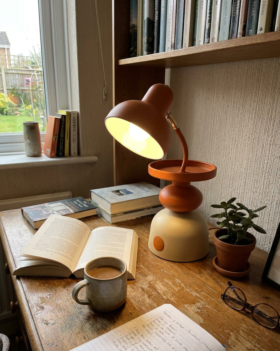 Mello Curated Iron & Glass Table Lamp – dimensional scale reference