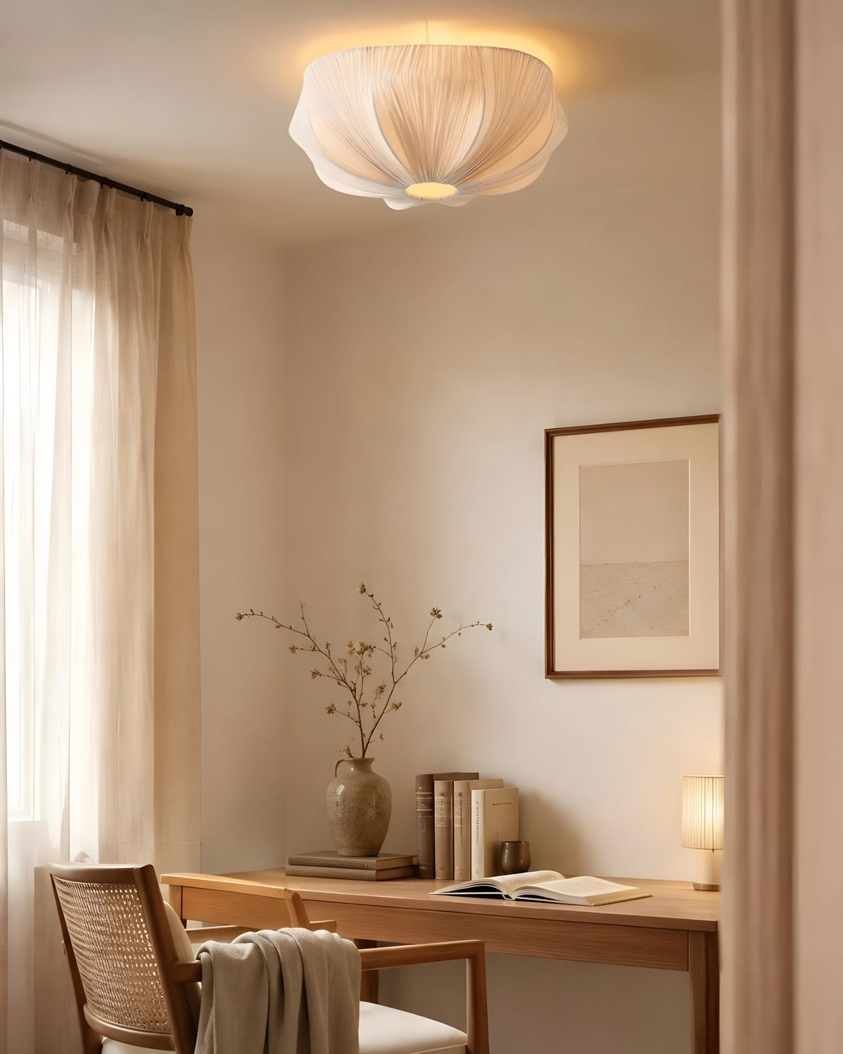 Melune Dome Curated Iron & Glass Flush Mount Cei – side angled contour profile