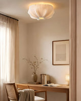 Melune Dome Curated Iron & Glass Flush Mount Cei – side angled contour profile