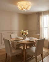 Iron & Glass craftsmanship detail on Melune Dome Curated Iron & Glass Flush Mount Cei
