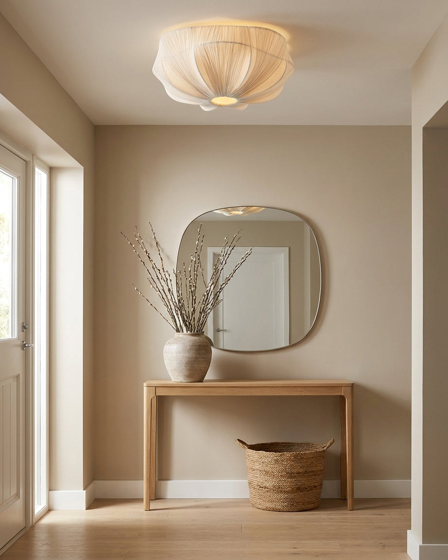 Melune Dome Curated Iron & Glass Flush Mount Cei – dimensional scale reference