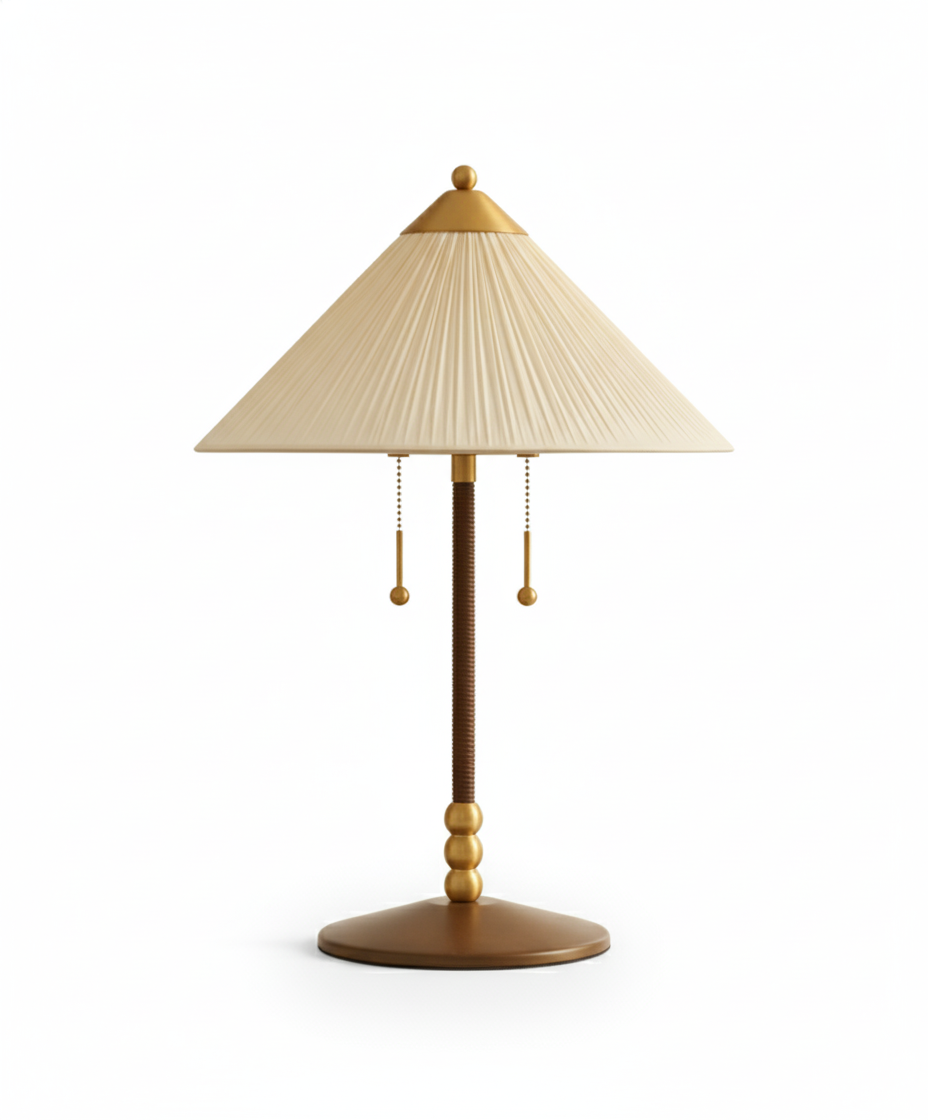 Merona Curated Woven Rattan Table Lamp – side angled contour profile