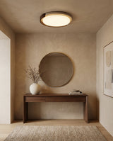 Merovin Curated Yellow Travertine Flush Mount Ce – dimensional scale reference