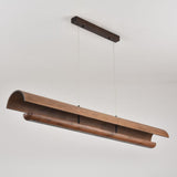 Merrow Linear Curated Solid Hardwood Chandelier – unlit natural material contrast