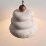 Mervane Curated Yellow Travertine Pendant Light – spatial dining room perspective