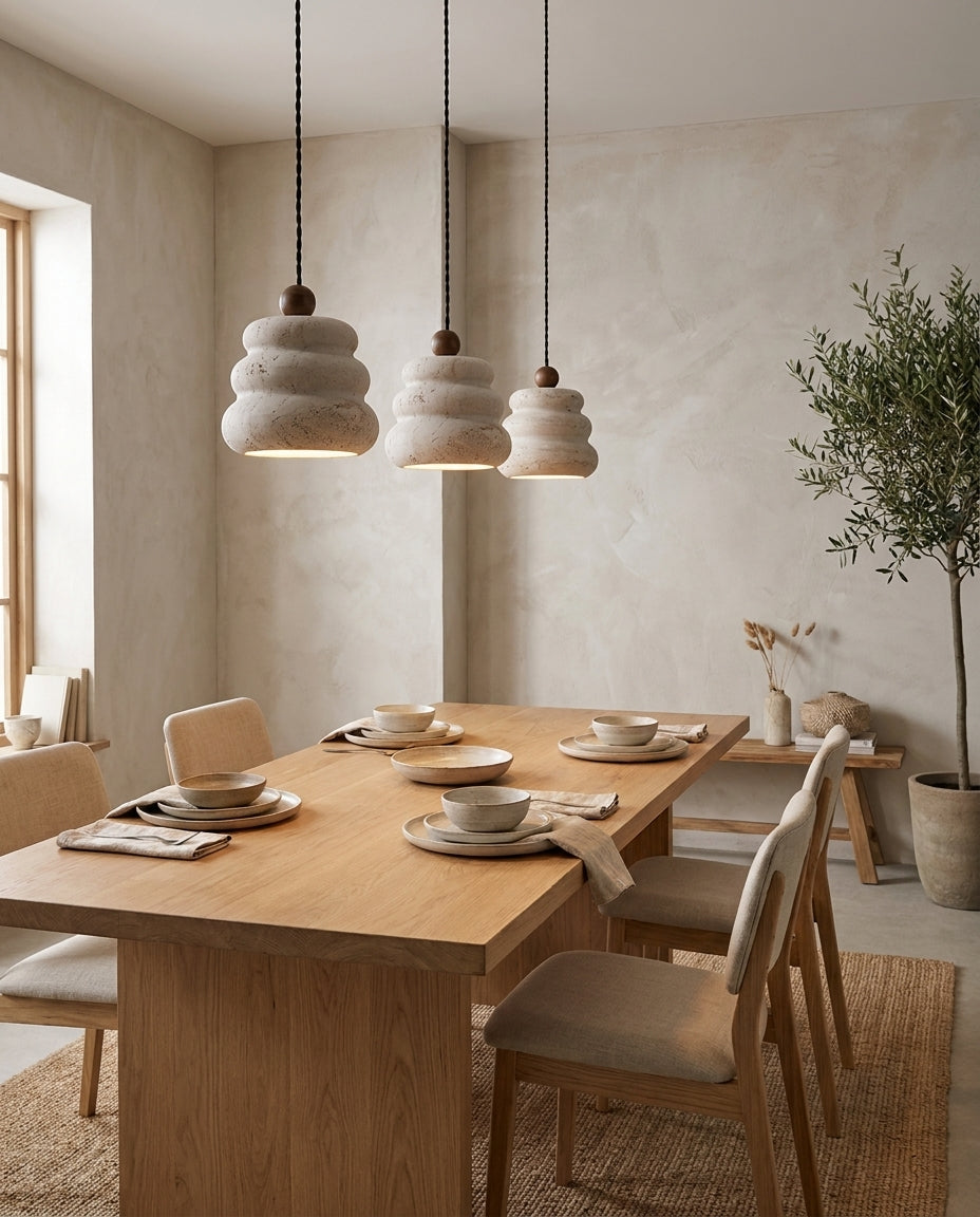 Mervane Curated Yellow Travertine Pendant Light