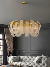 Mesh Crystal Curated K9 Bohemian Crystal Chandel – full fixture elevation view