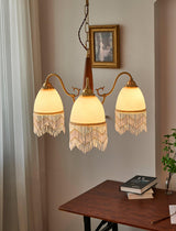 Mesh Tassel Glass Curated Mouth-Blown Frosted Gl – spatial dining room perspective