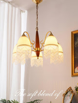 Mesh Tassel Glass Curated Mouth-Blown Frosted Gl – full fixture elevation view