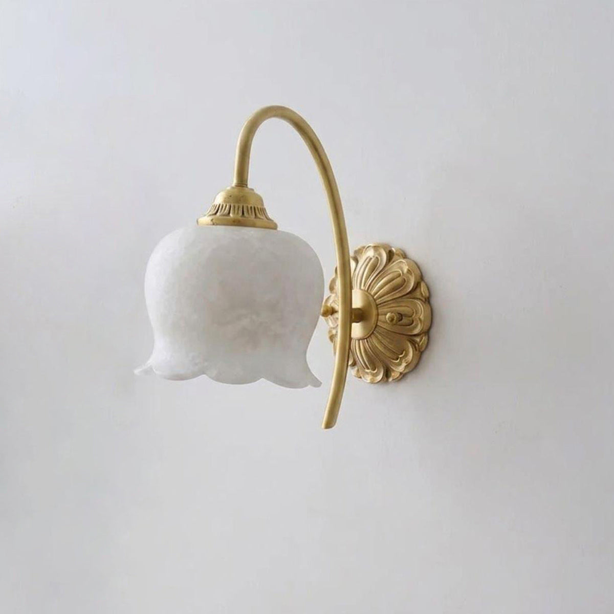 Mia Alabaster Curated Alabaster Wall Sconce – full fixture elevation view
